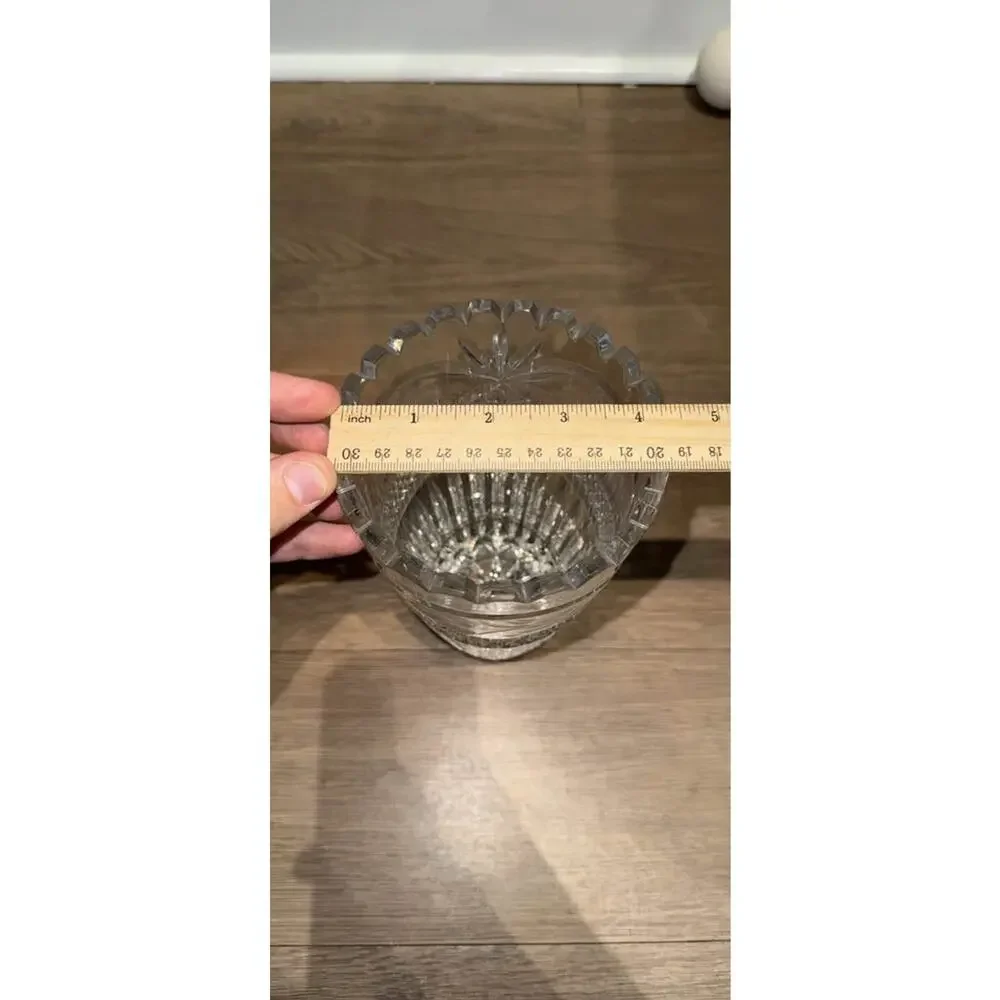 Vintage Cut Crystal Grape Motif Vase
